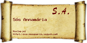 Sós Annamária névjegykártya